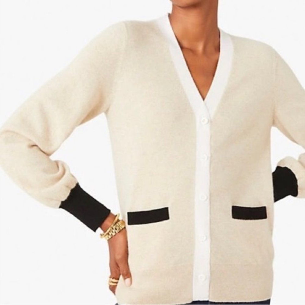 KATE SPADE - 100% Cashmere Colorblock Gallery Cardigan - EUC